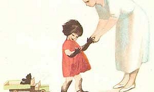 Мама разговаривает с чумазой девочкой