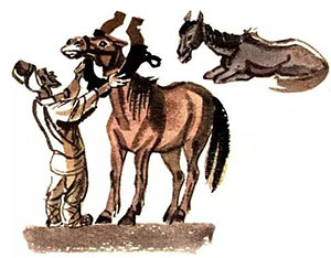 Конь и кобыла (Басня Толстого Л. Н.), картинка