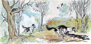 Кошка и лисица (Сказка Толстого Л.Н.), картинка