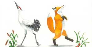 Лисица и журавль (Сказка Толстого Л.Н.), картинка