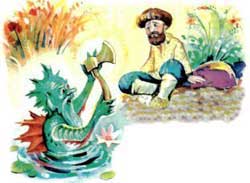Мужик и водяной (Сказка Толстого Л.Н.), картинка