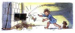 Мальчик бежит за свечкой