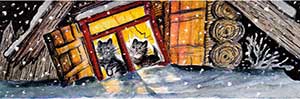 Котята смотрят в окно