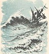 Ледяной остров Корабль в море во время шторма