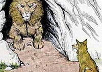 Лев и лисица (Сказка Толстого Л.Н.), картинка