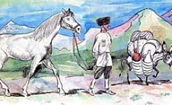 Осёл и лошадь (Сказка Толстого Л.Н.), картинка