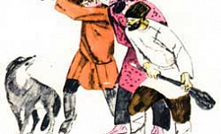 Волк и охотники (Сказка Толстого Л.Н.), рисунок