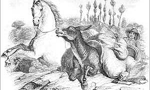 Осёл и лошадь - басня Льва Толстого