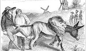 Осёл в львиной шкуре (Басня Толстого Л. Н.), картинка