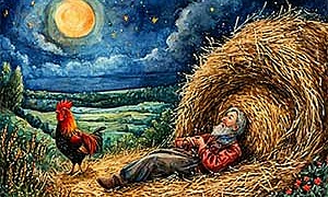 Хозяин и петух (Сказка Толстого Л.Н.), картинка
