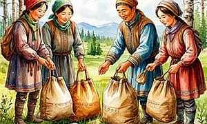 Как люди солнце мешками носили - Якутские сказки