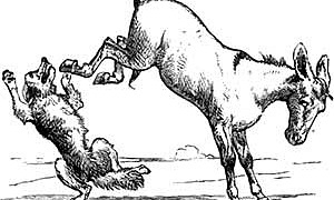 Осел и волк - Басня Эзопа