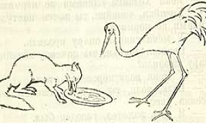 Лисица и журавль - басня Льва Толстого