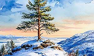 На севере диком стоит одиноко - Лермонтов, картинка