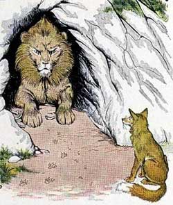 Лев и лисица (Сказка Толстого Л.Н.), картинка