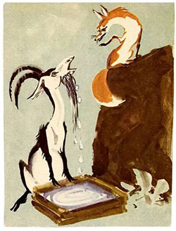 Лисица и козёл (Басня Толстого Л. Н.), картинка
