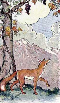 Лисица и виноград (Сказка Толстого Л.Н.), картинка
