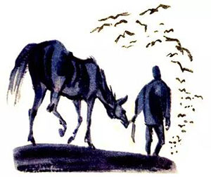 Лошадь и хозяева (Басня Толстого Л. Н.), картинка