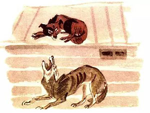 Собака и волк (Басня Толстого Л. Н.), картинка