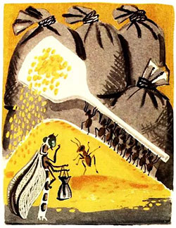 Стрекоза и муравьи (Басня Толстого Л. Н.), картинка