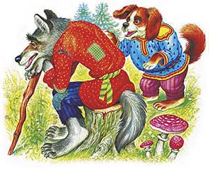 Волк и собака (Сказка Ушинского К.Д.), картинка